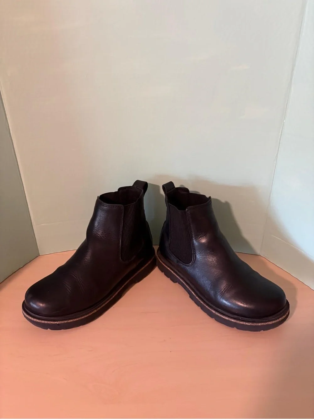 Birkenstock Highwood Slip On Mid Chelsea Boots Black leather size 38